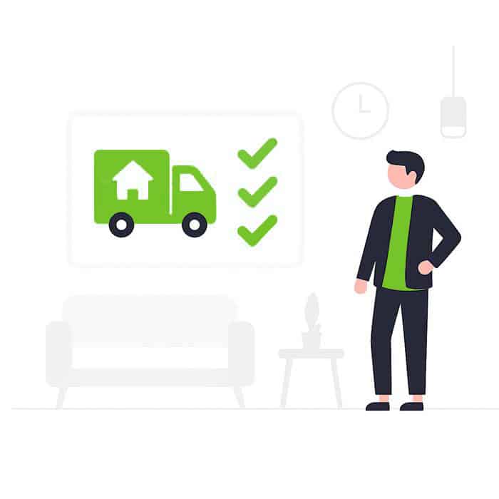 Mies suunnittelee muuttoa ja vertailee muuttosiivouksen sekä muuttopalvelun hintaa