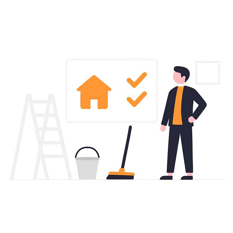 Mies on tilaamassa remonttisiiovusta omakotitaloon ja miettii mitä kaikkea pitää ottaa huomioon.